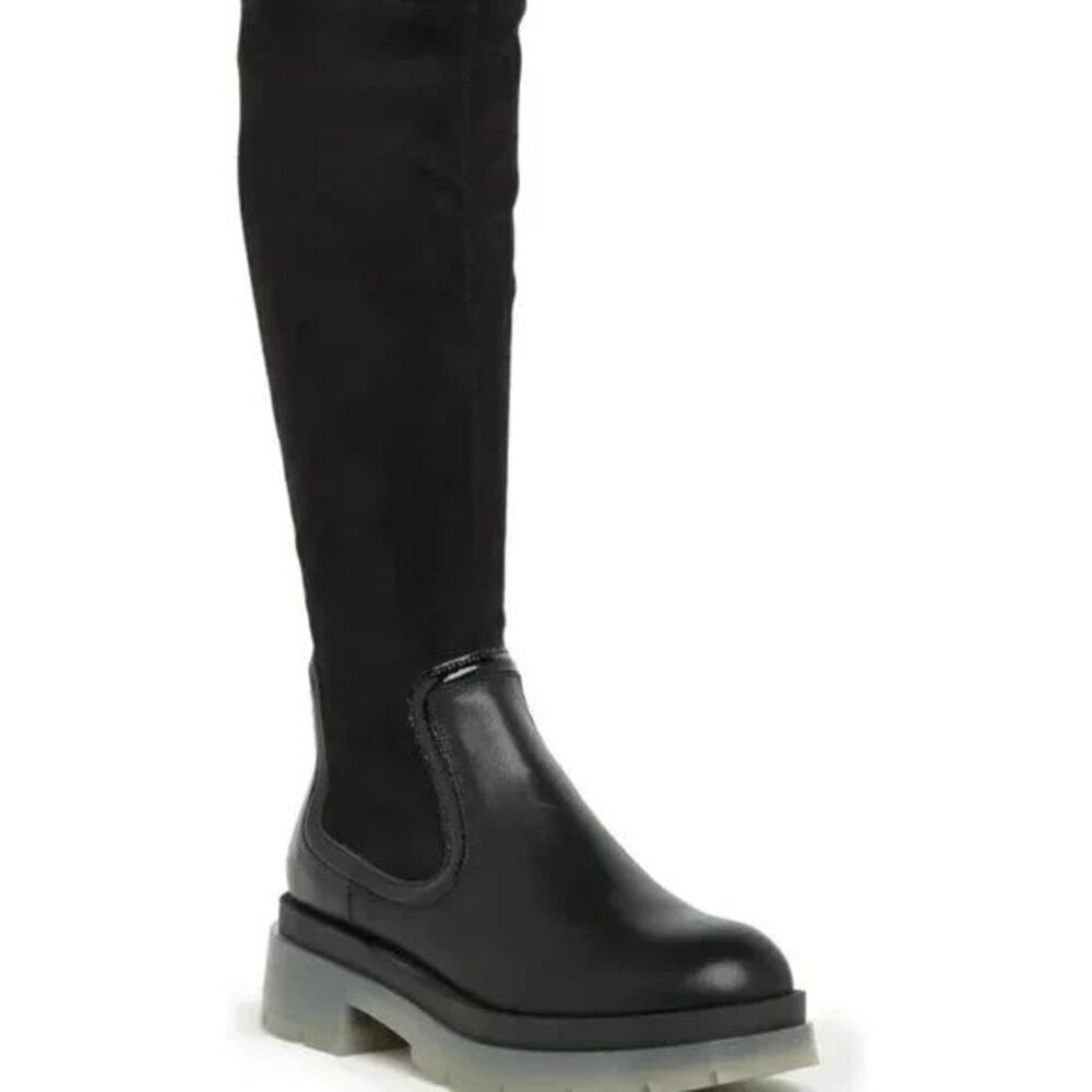 Aquatalia Women's 456920 Drew‎ Stretch Suede Weatherproof Boots Black Size 5M